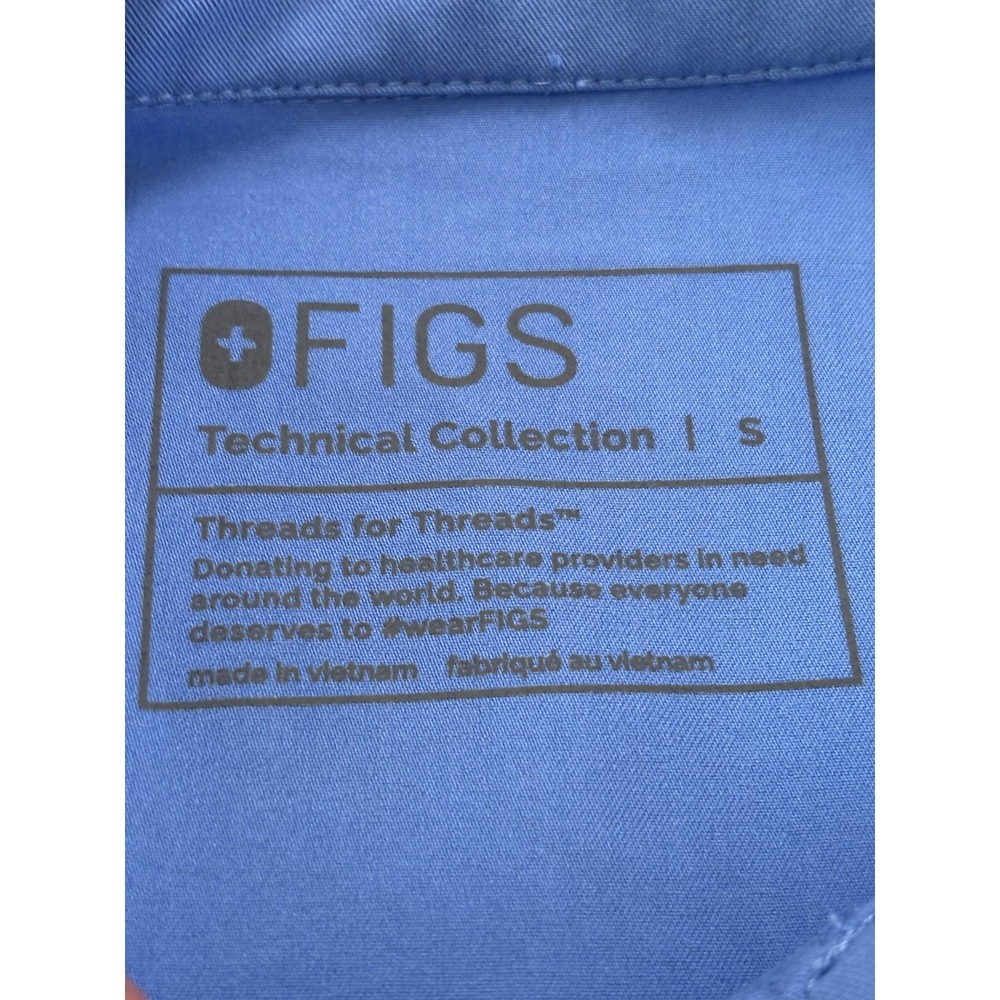 Figs Women's Light Blue Short Sleeve Medical Jumpsuit Romper - Picture 6 of 11